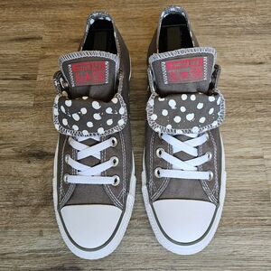 CONVERSE ALL STAR POLKA DOT DOUBLE TONGUED LOW TOP SNEAKERS, LADIES SIZE 9